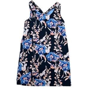Gap Factory Sundress w/Knot Racer Back Navy w/ Floral Print EUC XS